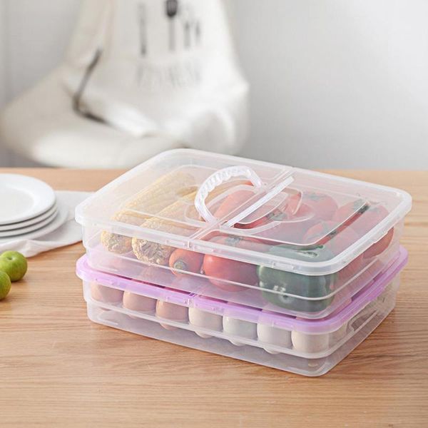 

storage bottles & jars 34 grids kitchen egg box plastic refrigerator anti-collision transparent container tools