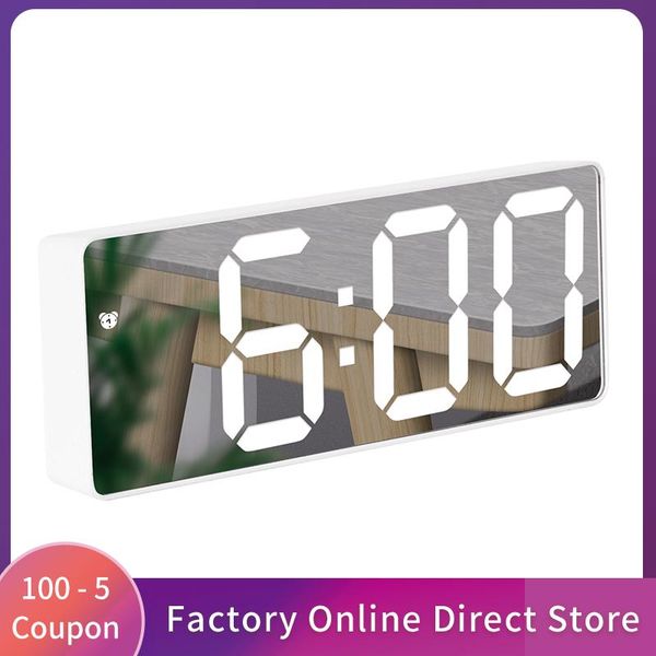 

other clocks & accessories led digital mirror alarm clock standing rectangle room decor voice control temperature display bedroom deskho