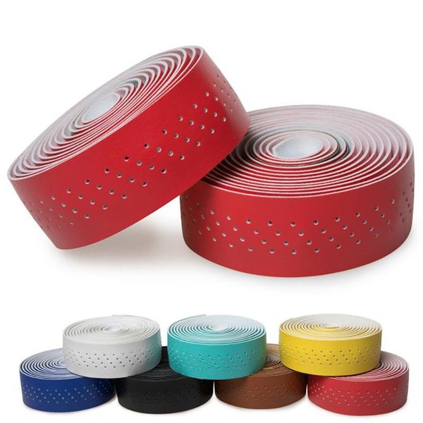 

bike handlebars &components bicycle handlebar tape accessories pu leather with breathing hole non-slip grip strap handle bar