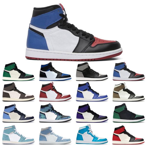 

original jumpman 1s basketball shoes 1 men's turbo green hyper royal unc dark mocha tie dye court purple bred cactus jack chicago obsid
