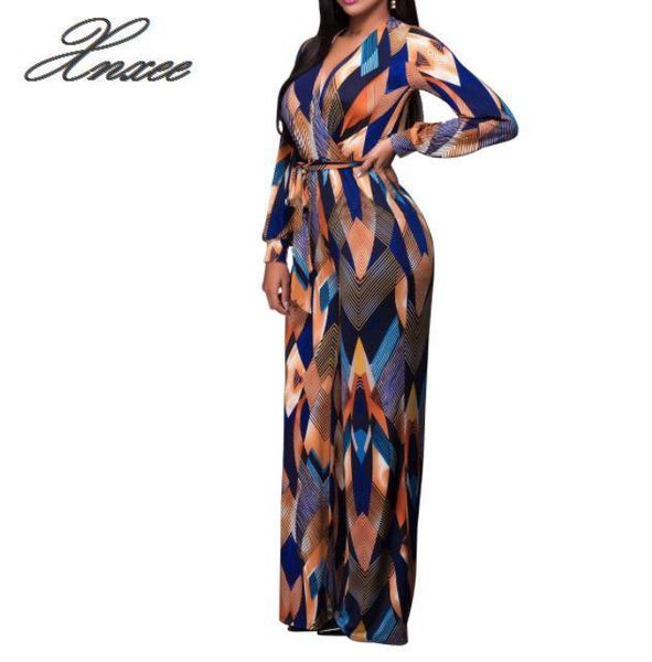 

women's jumpsuits & rompers 2021 womens jumpsuit summer fashion long sleeve maxi overalls deep v neck belted wide leg pant elegant, Black;white