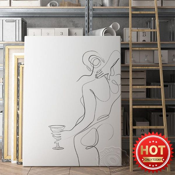 

paintings black white human body line prints poster, abstract shape sketch wall picture, minimalism art, home living room decor gift