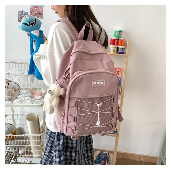 

school bags teen girls student backpacks women pink book nylon schoolbag 2021