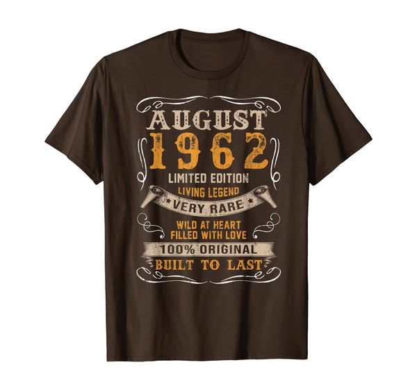 

vintage 57th birthday august 1962 shirt 57 years old gift t-shirt, White;black
