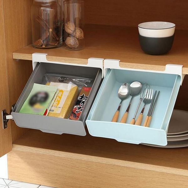 Küche Haken Rack Haushalt Schublade Typ Schrank Teiler Rack Unter Tisch Hängen Schutt Sortierung Lagerung Rack-