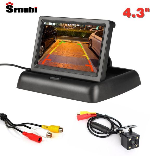 

car video 4.3'' hd foldable rear view monitor reversing lcd tft display night vision for backup reverse camera pail/ntsc support d