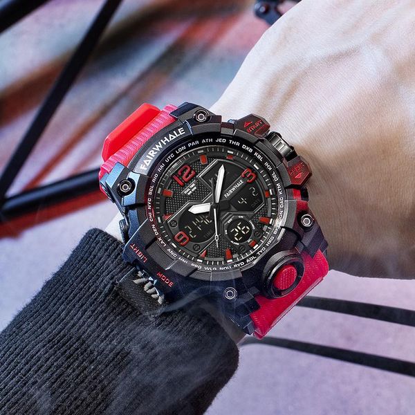 

wristwatches 2021 digital watches mens outdoor sport waterproof red hip hop fashion leisure luxury electronic watch swim, Slivery;brown