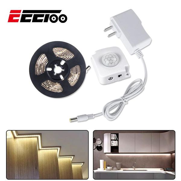 

eeetoo led lights for kitchen wireless pir sensor motion under cabinet light strip stair wardrobe closet bedside night