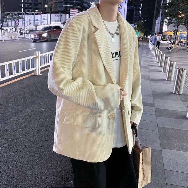 

men's suits & blazers men clothing 2021 casual jacket suit male korean style trendy autumn winter loose all-match jackets, White;black