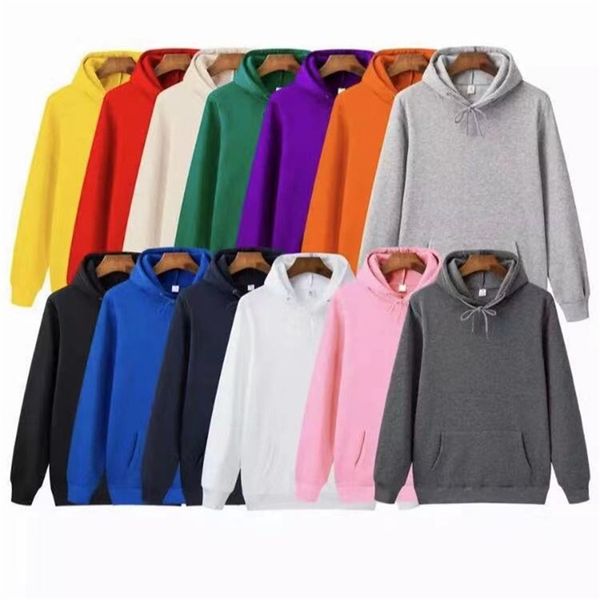 

new hoodie men's and women's solid color sweater plus plush large sportswear, Black