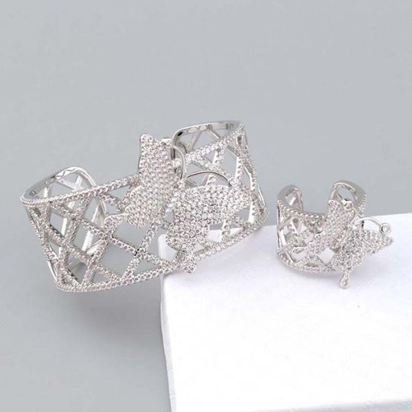 

bangle natural luxurious butterfly bracelet set women's birthday party gift hollow full rhinestone insect gorgeous ladies, Black