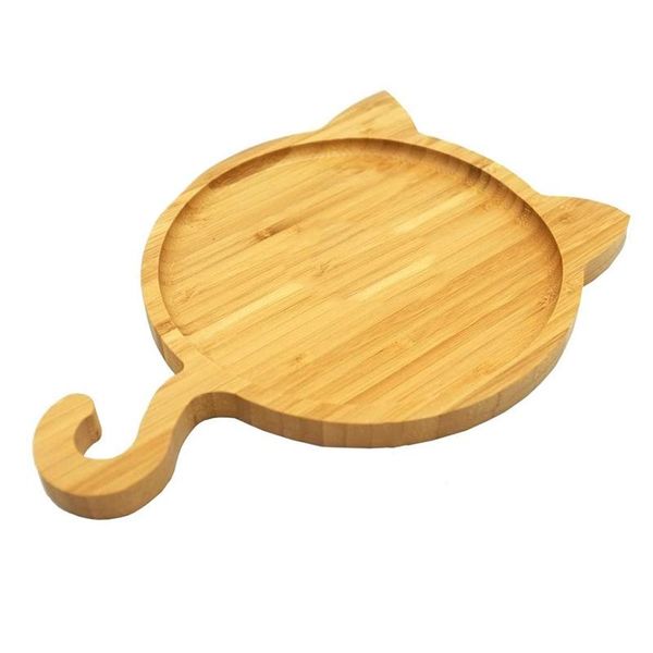 

dishes & plates bamboo serving platter with cartoon cat pattern,environmentally-friendly children kids dining dish,fruit/pastry tray