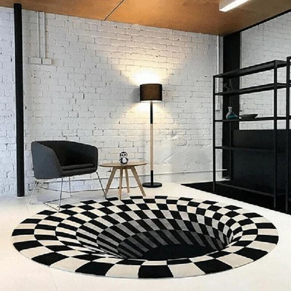 

carpets vortex illusion rug 3d trap effect printing carpet bedroom living room study floor mat fif66