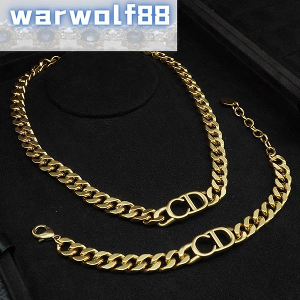

luxury jewelry designers thick d family cd necklace bronze heavy industry chain star same letter bracelet, Golden;silver