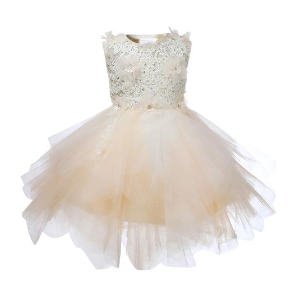 

girl's dresses baby lace dress flower christening gown baptism clothes born appliques beaded birthday princess infant party costume, Red;yellow