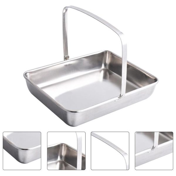

kitchen storage & organization 1pc stainless towel tray household plate napkin for el (silver)