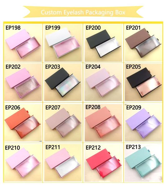 

false eyelashes style 20/50/100 packaging box wholesale empty boxed 8-25mm rectang