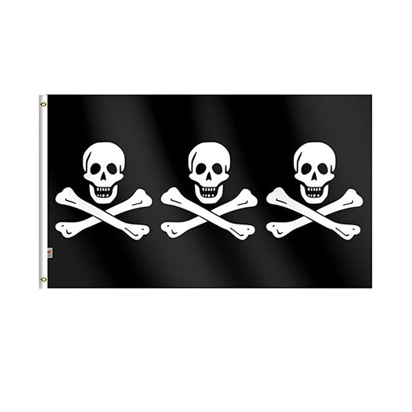 Bandiera pirata Christopher Condent Colore vivido Resistente allo sbiadimento UV Decorazione a doppia cucitura Banner 90x150 cm Stampa digitale all'ingrosso