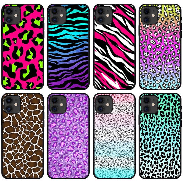 

girly leopard printed phone case soft tpu bumper protective cover cases for iphone 13 pro max 12 mini 11 x xr xs 1.5mm thickness