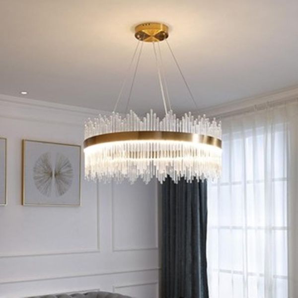 

pendant lamps postmodern light luxury chandelier simple led dining room bedroom lamp atmospheric crystal living