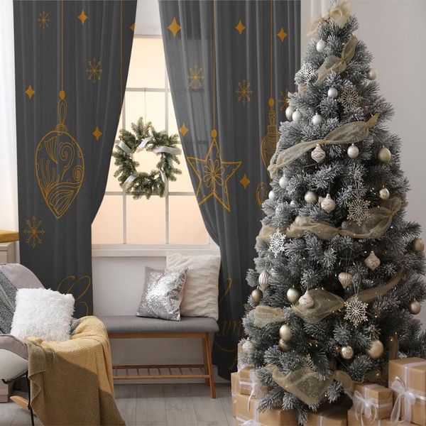 

curtain & drapes stars hanging lamps snowflakes festive season decoration theme artwork printed yellow blue