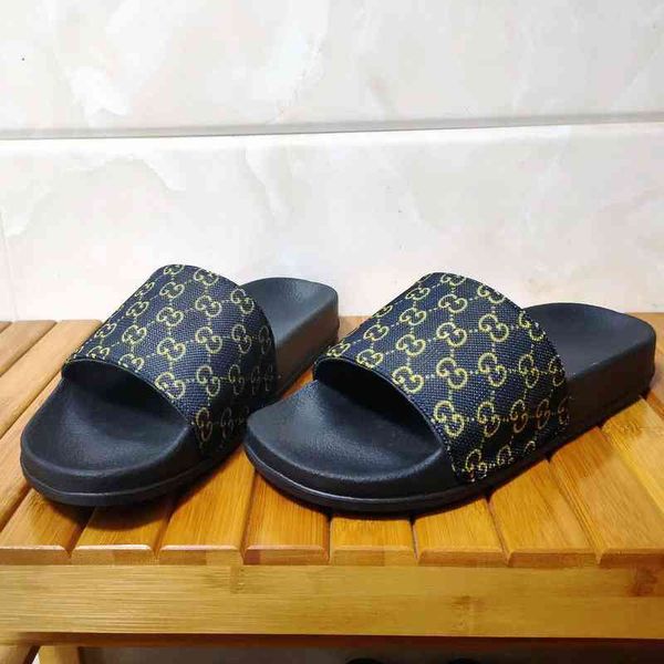 

70% off outlet store men's high-quality printed slippers summer breathable lightweight fashion luxury brand men's shoes flat outdo, Black