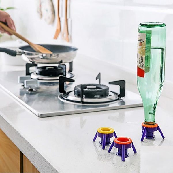 

pcs inverted bottle cap stand kit plastic holder leakproof cover flip-it caps set1