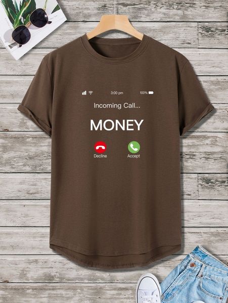 

men letter graphic high low hem tee v8wx#, White;black