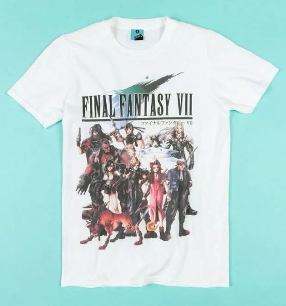 

final fantasy vii group white t-shirt, White;black