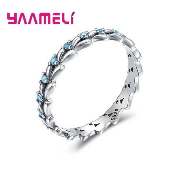 Anelli a grappolo 2021 Ultime autentiche S90 da donna impilabili brillanti blu con zirconi cubici fatti a mano gioielli in metallo di alta classe