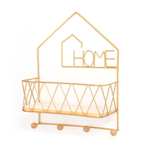 

nordic house shape wall shelf storage rack hook display organizer hanger for key phone sundries home decoration other decor