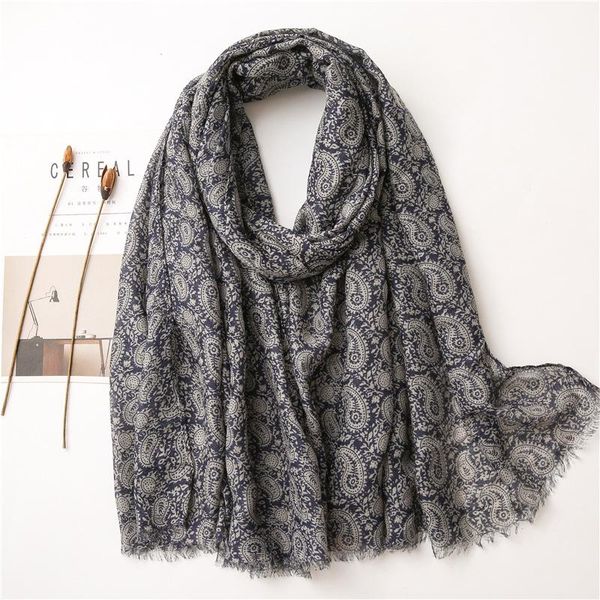 

scarves 2021 women scarf fashion print cotton winter warm brand hijabs lady pashmina foulard bandana poncho hijab viscose, Blue;gray