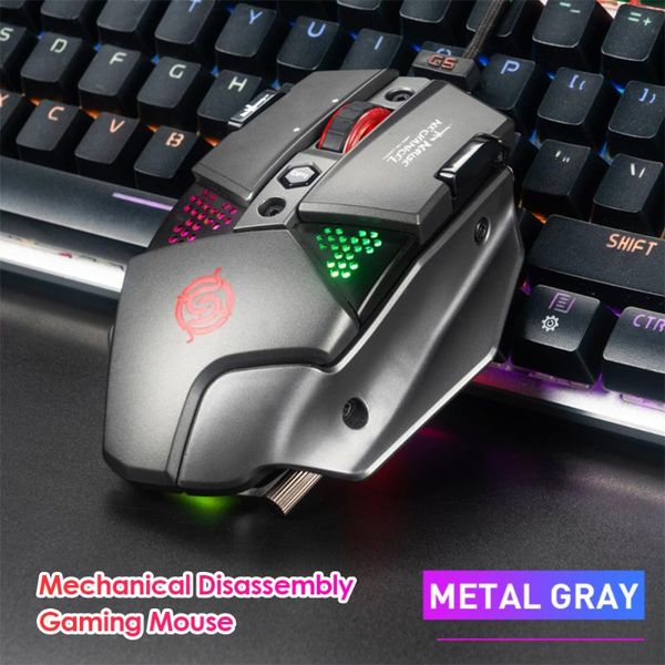 

mice office notebook mouse pro gamer g9 metal mechanical button usb wired rgb backlight for pc computer