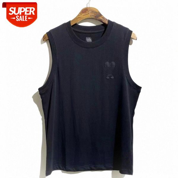 

level ami embroidered love letters logo embellishment basic base men's cotton sleeveless vest #wx9o, White;black