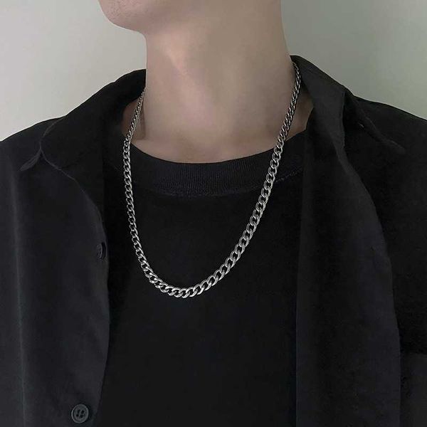 

stainless steel chain necklaces for women men long hip hop necklace on the neck fashion jewelry accessories friends gifts, Silver