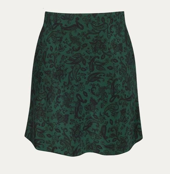 

skirt 2021 cashew dark print silk ysdf, Black