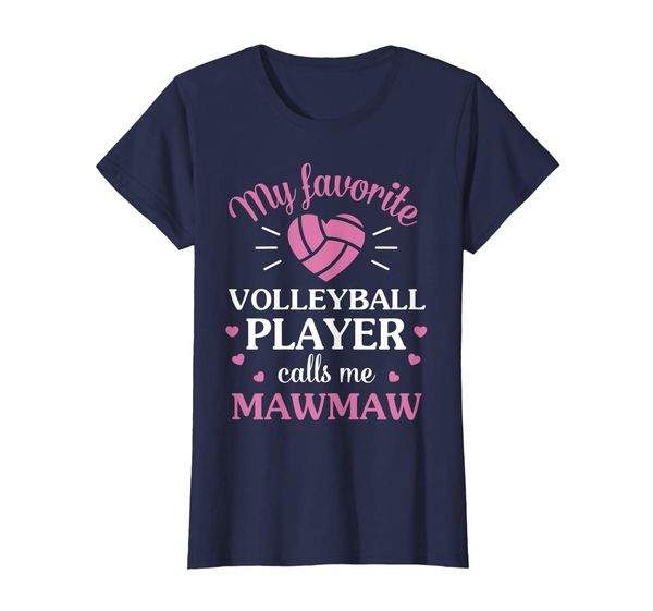 

womens volleyball mawmaw grandma favorite player shirt cute gifts, White;black