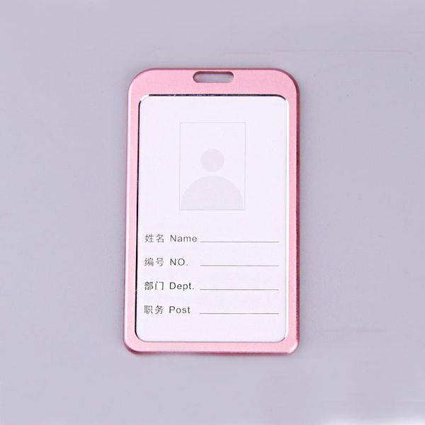 

card holders 1pc aluminum alloy work name business id badge protector cover metal case, Brown;gray
