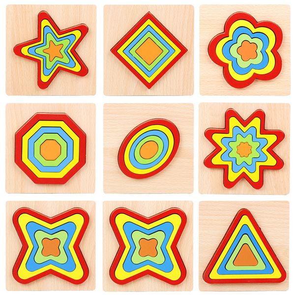

Fashion DIY Children Toys 3D Puzzle Multilayer Jigsaw Puzzle Baby Building Block Wooden Toys Child Early Educational Gifts#38