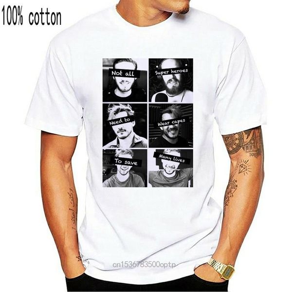 

men's t-shirts markiplier and jacksepticeye heroes t-shirt size s-3xl white shirt cotton hight quality man t, White;black