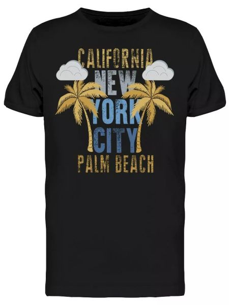 

palm beach paradise art tee men's -image by shutterstock, White;black