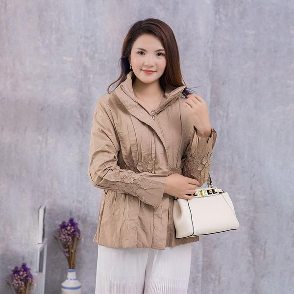 

women's jackets miyake life wrinkled clothing autumn and winter fashion leisure warm cotton clothes jacket slim fit spot slightly fat c, Black;brown