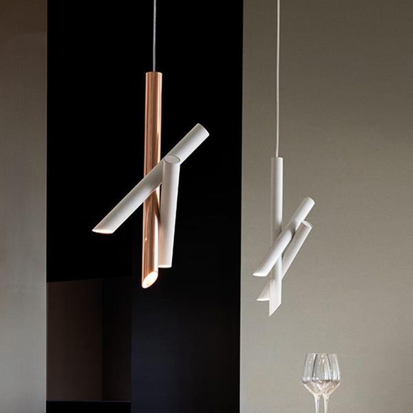 

pendant lamps creative personality modern simple study chandelier restaurant office table bar counter long tube led lamp