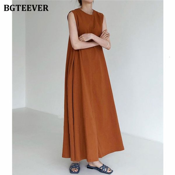 

dresses new chic oversize women sleeveless cotton & linen o-neck loose female vest dress 2021 spring casual long vestidos vmfg, Black;gray