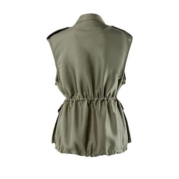 

women's vests military multiple pockets cargo women hip hop vest coat female casual sleeveless jacket gilet slim lady waistcoat, Black;white
