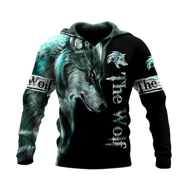 

men's hoodies & sweatshirts beautiful wolf tattoo 3d full print winter and autumn hoodie/sweatshirt casual zipper pullover street swe, Black