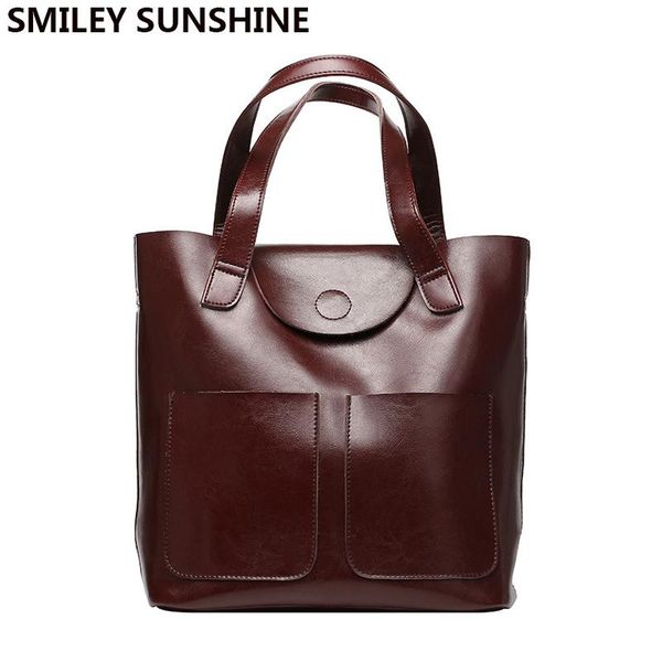 

shoulder bags 100% genuine leather ladies bag big capacity women patent cow handbags female tote hand vintage