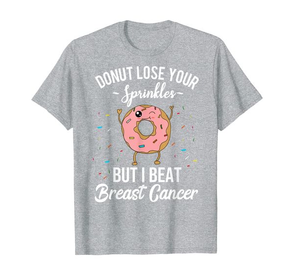 

i beat breast cancer survivor funny donut t-shirt gift idea, White;black