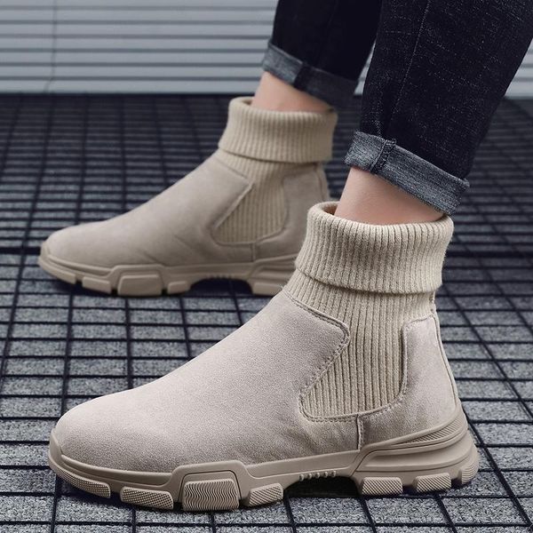 

boots man zapatos hombre shoes s para casual fashion mens slip leather sale leisure 2021 sneaker male de sapato sports on, Black