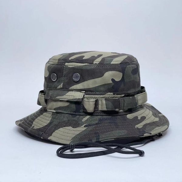 

wide brim hats multicam color mens bucket hat molle hunting fishing fishermans cap summer autumn 100% cotton ajustable breathable, Blue;gray